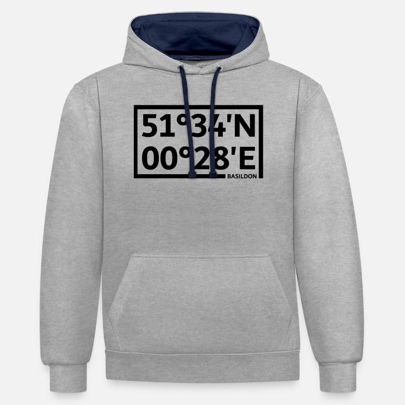 Coordonnées Basildon - Sweat à capuche contrasté - gris chiné/bleu marine