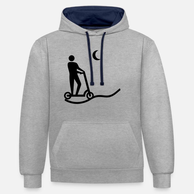 E-Scooter E-Roller Scooter - Sweat à capuche contrasté - gris chiné/bleu marine