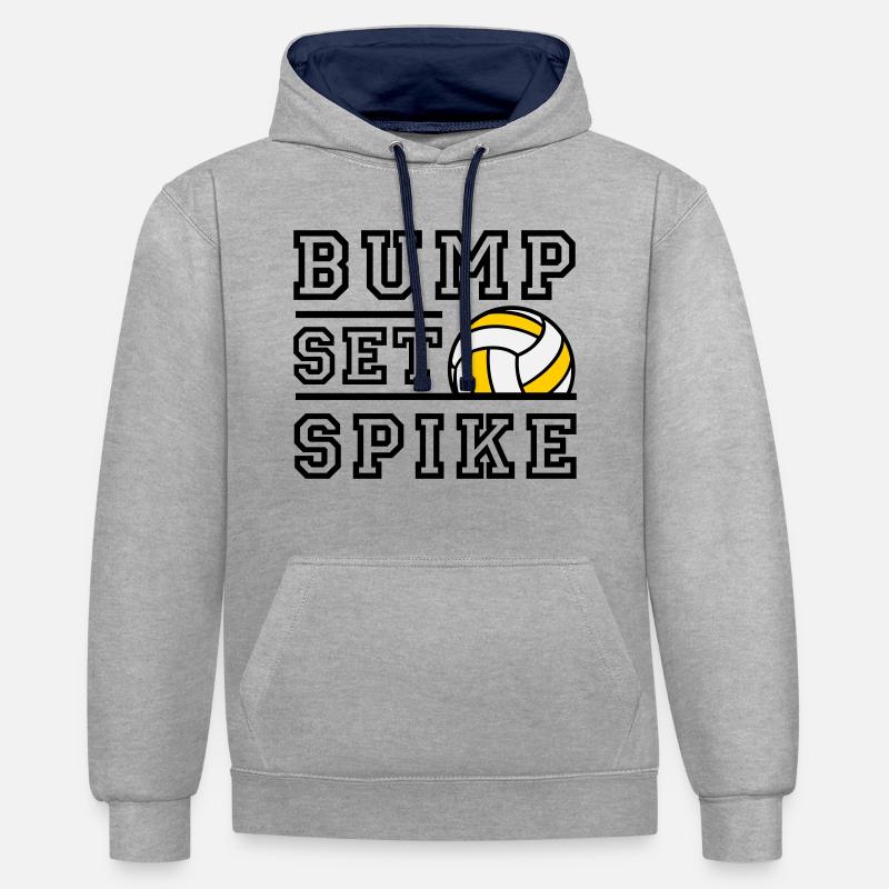 Bump Set Spike - Farbwechsel möglich - Kontrast-Hoodie - Grau meliert/Navy