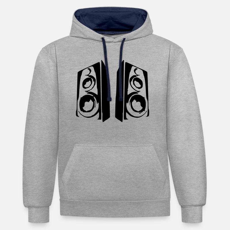 Speaker - Sweat à capuche contrasté - gris chiné/bleu marine