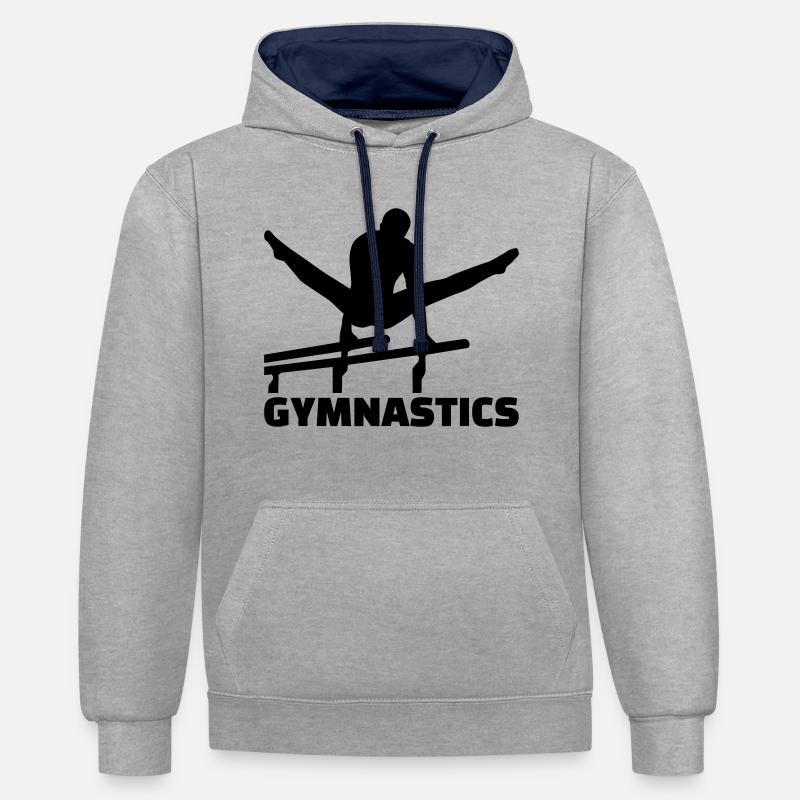 Gymnastics - Sweat à capuche contrasté - gris chiné/bleu marine