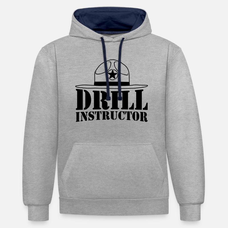 Instructeur d’exercices shérif - Sweat à capuche contrasté - gris chiné/bleu marine