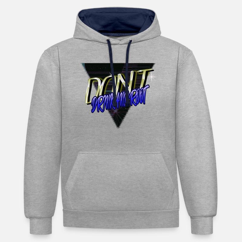 dayfathers day fullstack developer father - Kontrast-Hoodie - Grau meliert/Navy