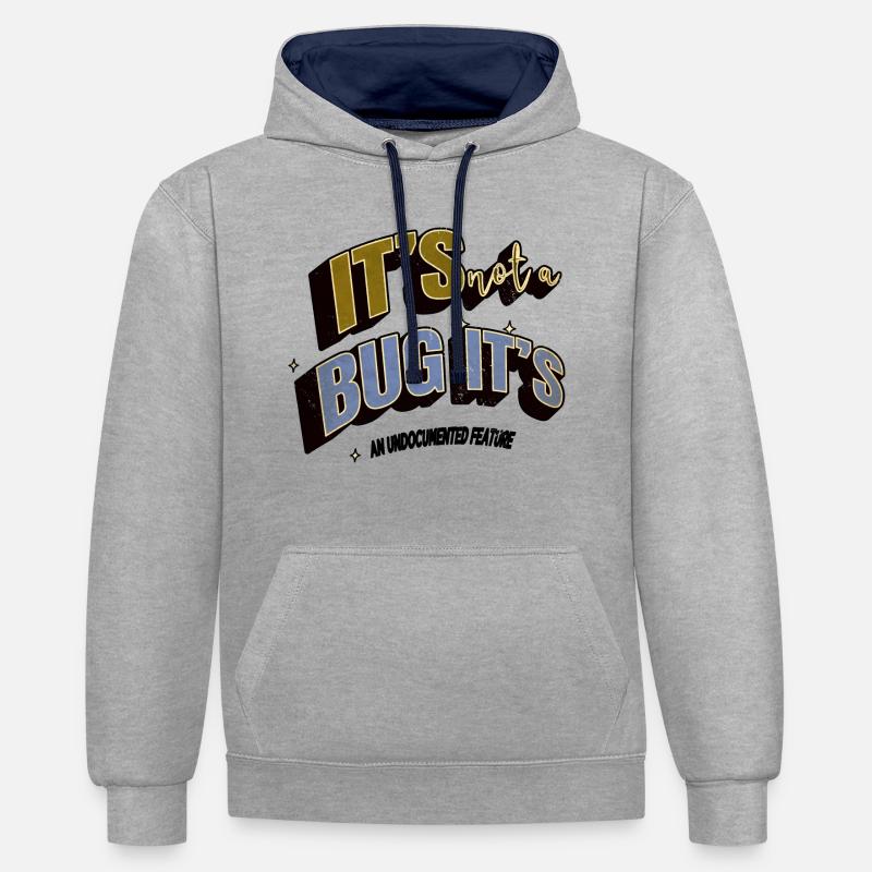 programming coding funny quote quote data science - Kontrast-Hoodie - Grau meliert/Navy