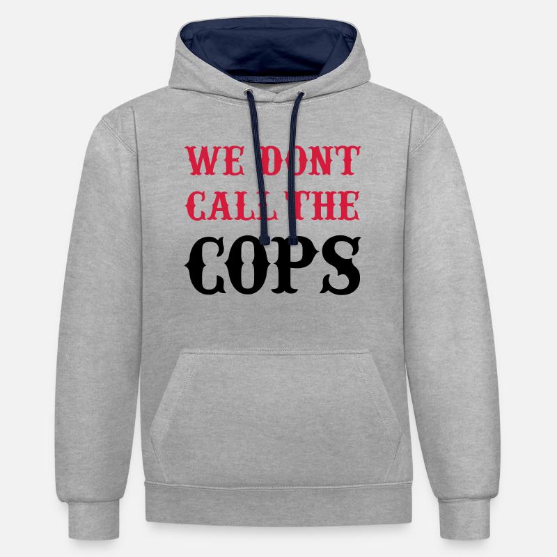 cops - Kontrast-Hoodie - Grau meliert/Navy