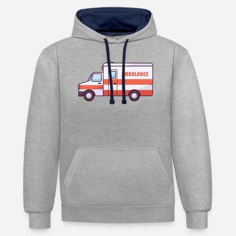 Art d'ambulance de médecin - Sweat à capuche contrasté - gris chiné/bleu marine