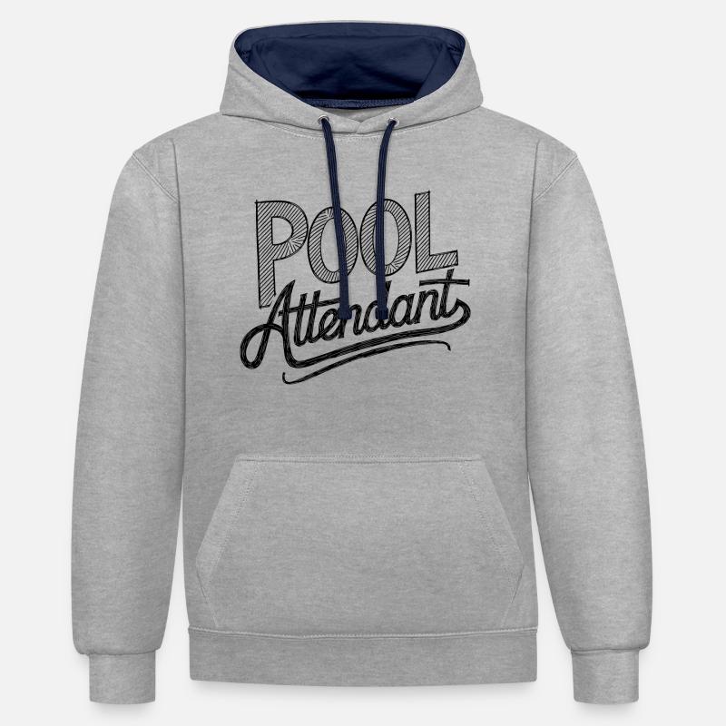 S’amuser sur l’eau - Sweat à capuche contrasté - gris chiné/bleu marine