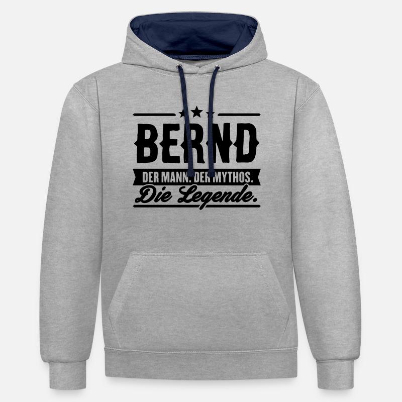 Man Myth Legend Bernd - Sweat à capuche contrasté - gris chiné/bleu marine