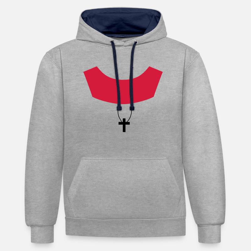 Acolyte acolyte - Sweat à capuche contrasté - gris chiné/bleu marine