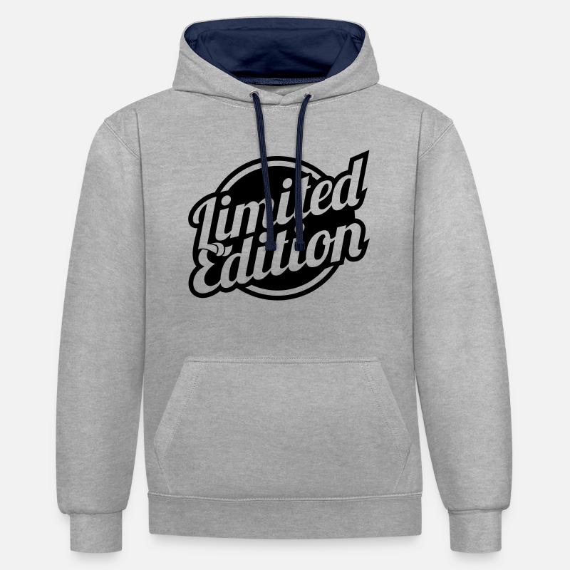 limited_edition__1f1 - Sweat à capuche contrasté - gris chiné/bleu marine