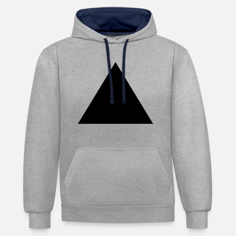 Triangle, pyramid (cheap!) - Sweat à capuche contrasté - gris chiné/bleu marine