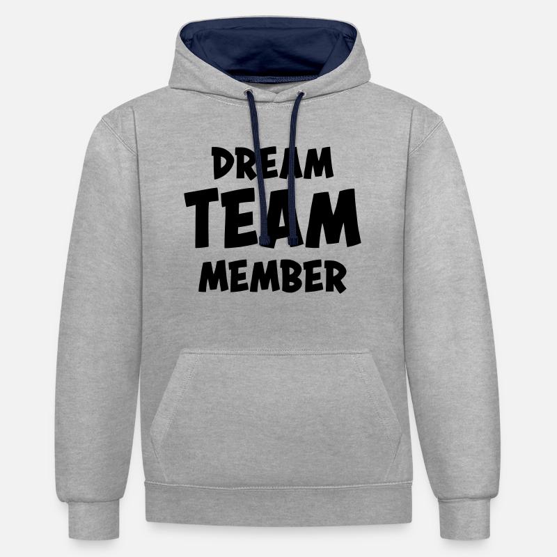 Membre de l’équipe de rêve - Sweat à capuche contrasté - gris chiné/bleu marine