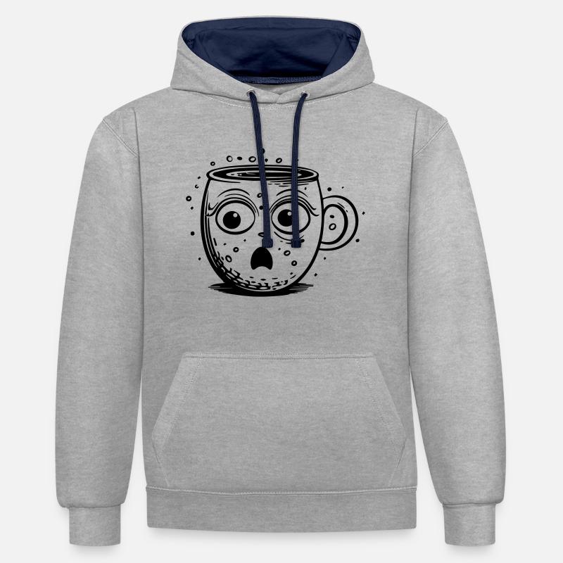 Coupe de choc - Sweat à capuche contrasté - gris chiné/bleu marine