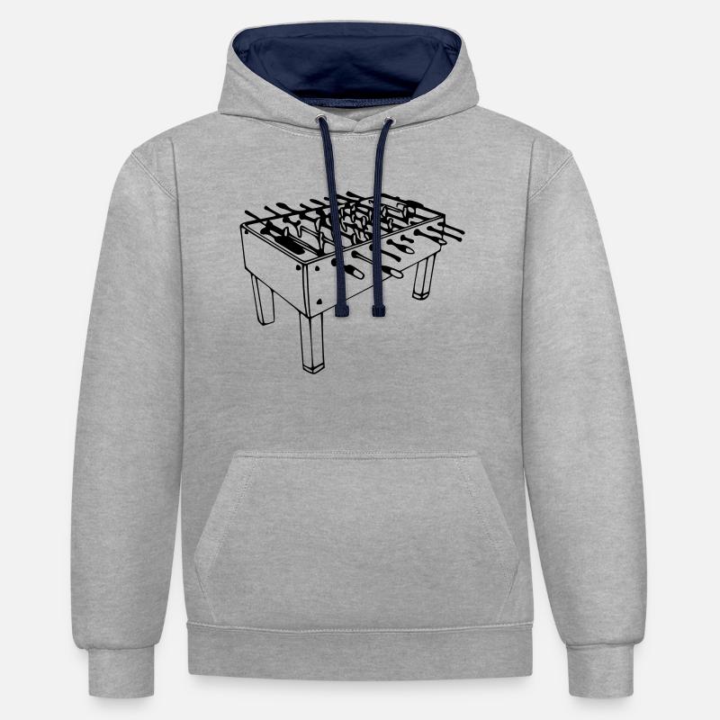 Kicker - Kontrast-Hoodie - Grau meliert/Navy