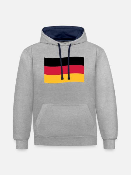 Germany Flag Flag - Contrast hoodie - heather grey/navy