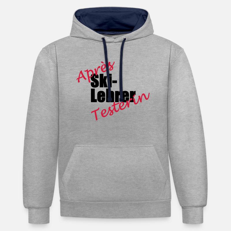 Testeur Apres Ski enseignants - Sweat à capuche contrasté - gris chiné/bleu marine