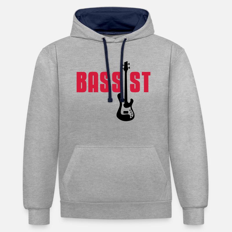 bassist - Sweat à capuche contrasté - gris chiné/bleu marine
