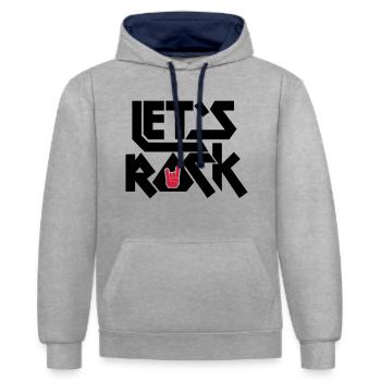 Let's Rock - Contrast hoodie - heather grey/navy - Front - Liana (172cm) & Jaron (178cm)