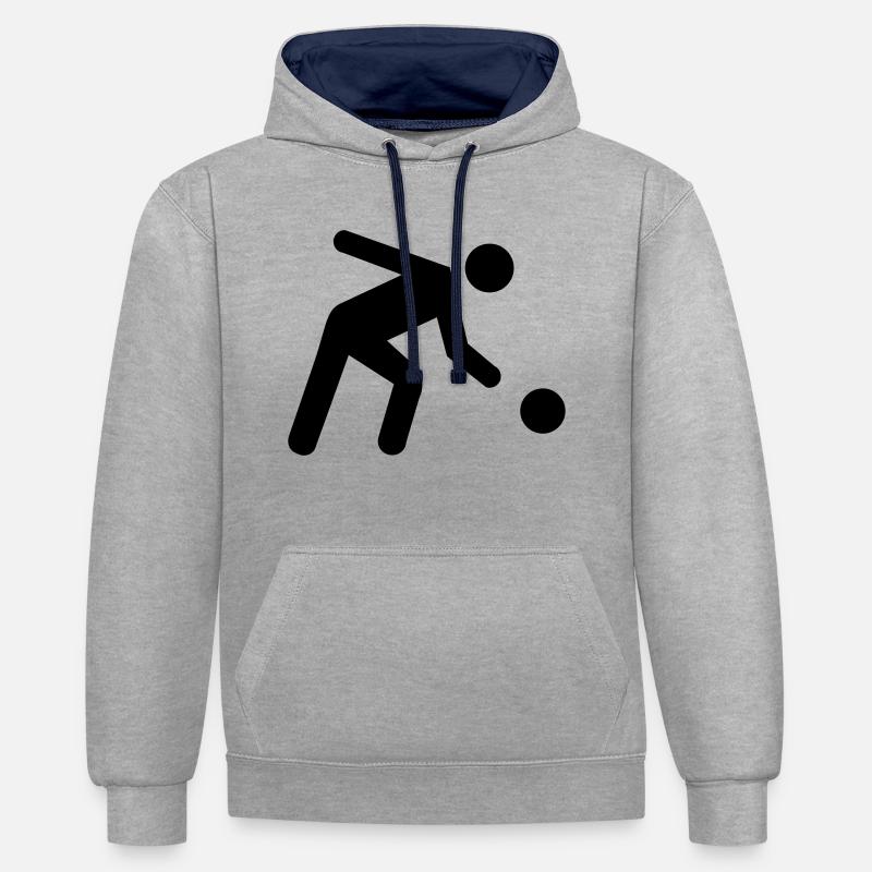 Jeu de quilles - Sweat à capuche contrasté - gris chiné/bleu marine