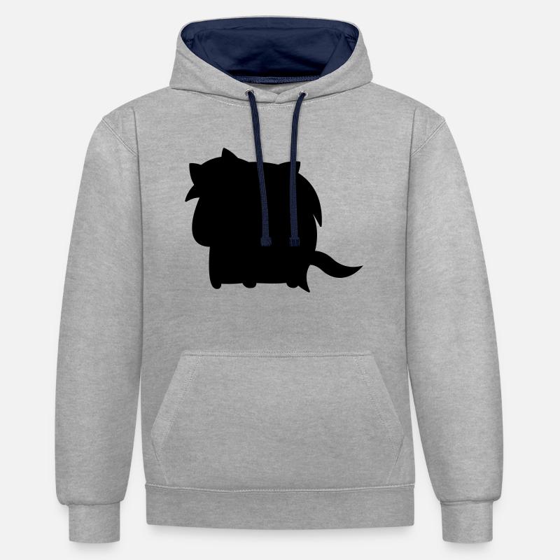 sweet_unicorn_002 - Sweat à capuche contrasté - gris chiné/bleu marine