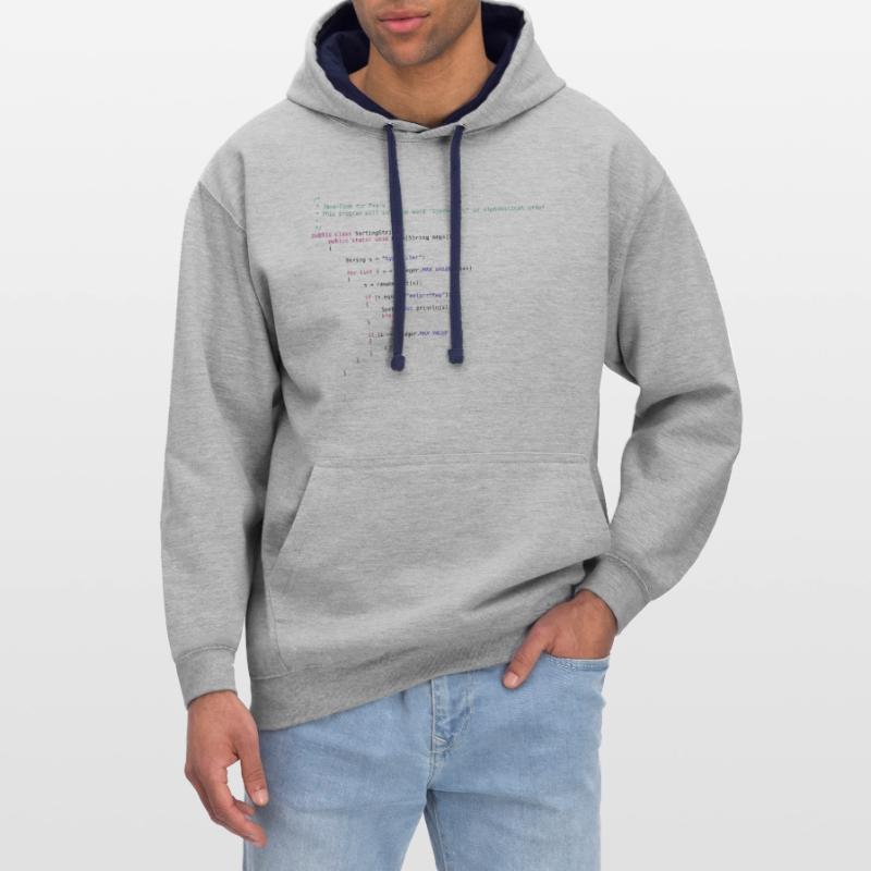 lustiger Java Code zum Sortieren Kontrast-Hoodie