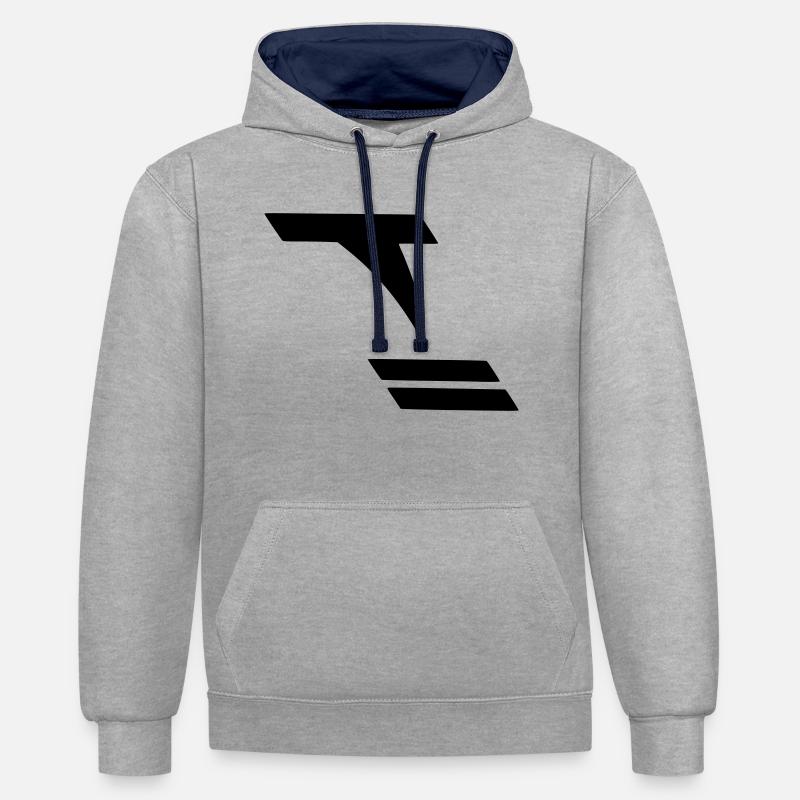 Tornado - Kontrast-Hoodie - Grau meliert/Navy