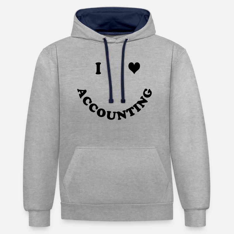 Comptable - Sweat à capuche contrasté - gris chiné/bleu marine