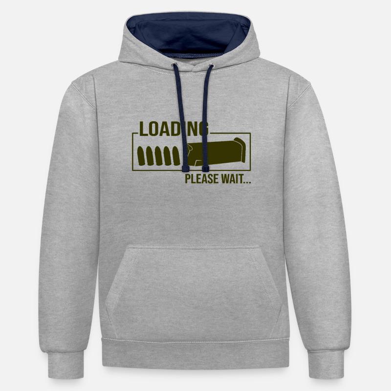 Loading Bullet Please Wait - Sweat à capuche contrasté - gris chiné/bleu marine