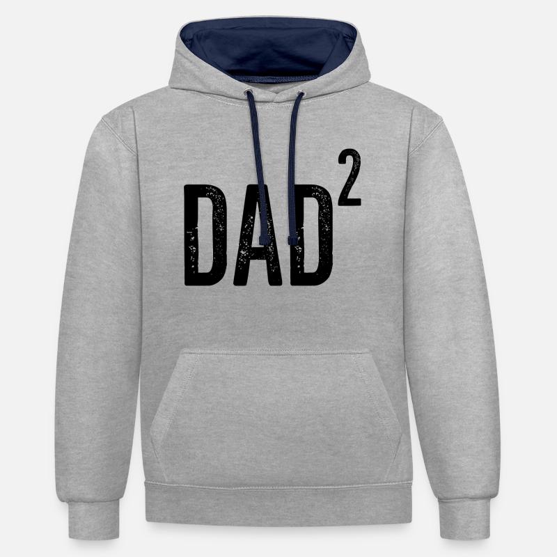 Papa2 Papa de 2 - Sweat à capuche contrasté - gris chiné/bleu marine