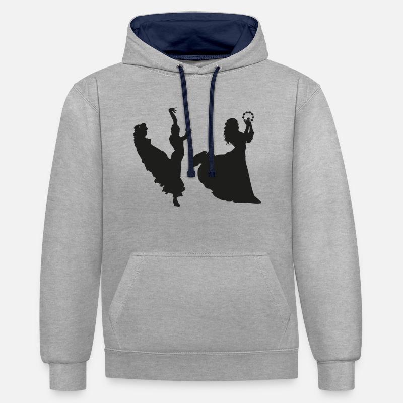 Danse Musique de danse - Sweat à capuche contrasté - gris chiné/bleu marine