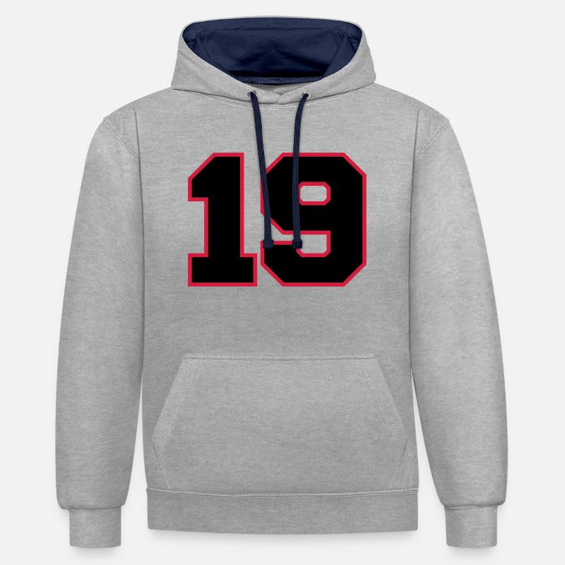 Number19 - Sweat à capuche contrasté - gris chiné/bleu marine
