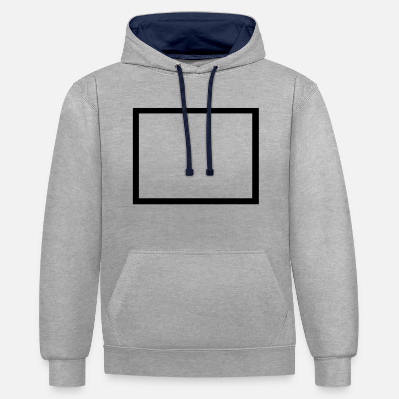 cadre pour image_2_1 - Sweat à capuche contrasté - gris chiné/bleu marine
