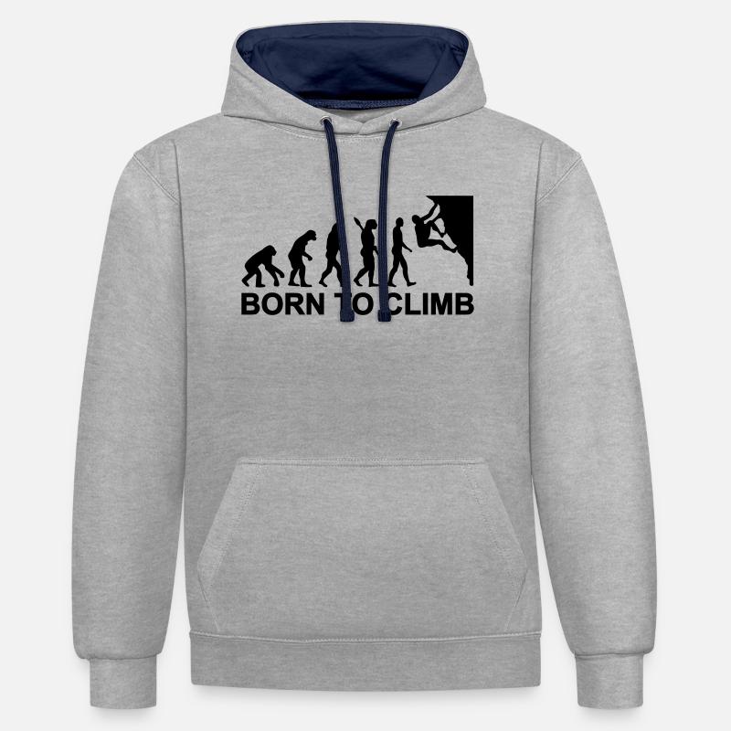 Evolution Climbing - Contrast hoodie - heather grey/navy