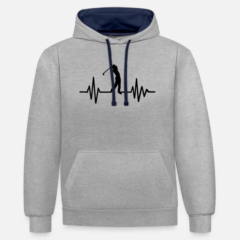 Golf - Sweat à capuche contrasté - gris chiné/bleu marine