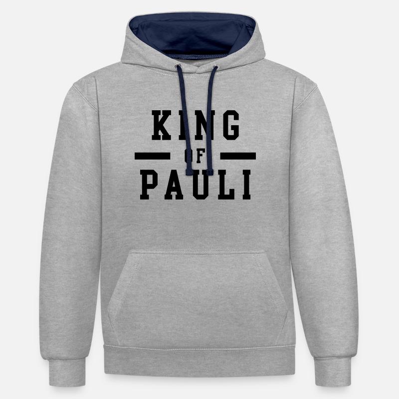 Roi de St Pauli - Sweat à capuche contrasté - gris chiné/bleu marine