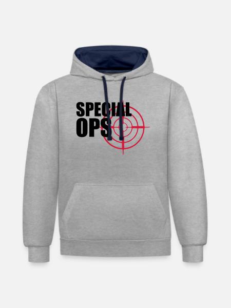 Special Ops Fadenkreuz - Kontrast-Hoodie - Grau meliert/Navy