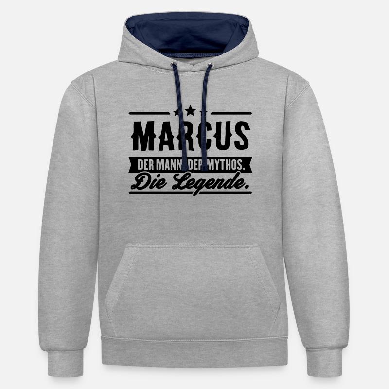 Man Myth Legend Marcus - Sweat à capuche contrasté - gris chiné/bleu marine