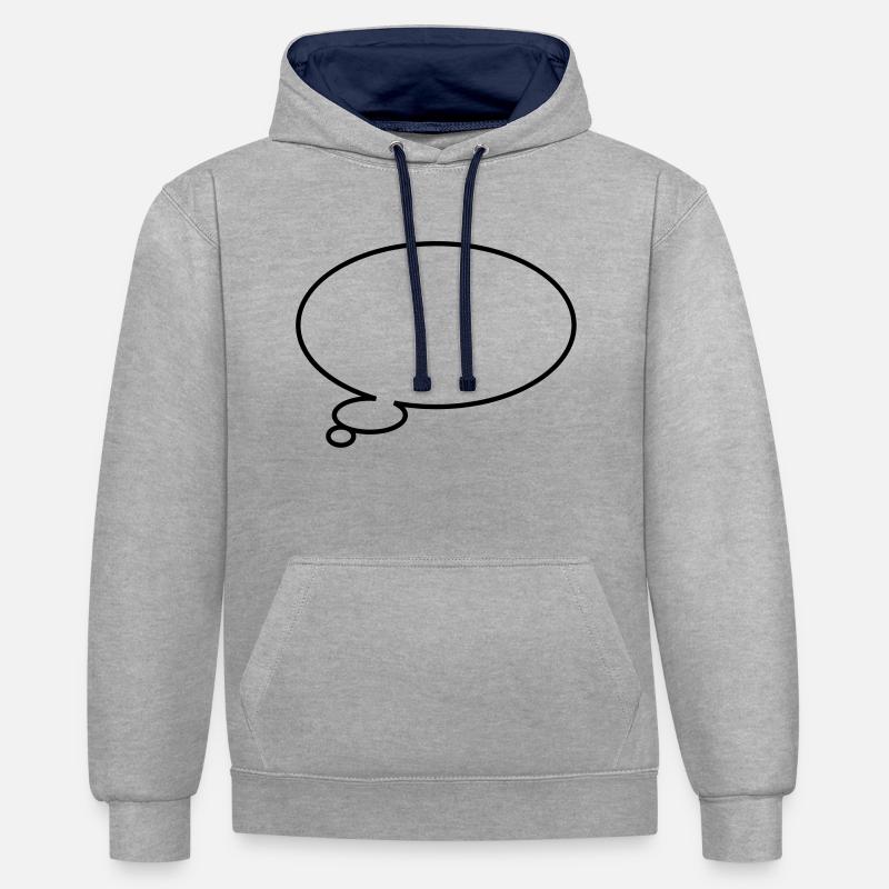 Thinking bubble - Sweat à capuche contrasté - gris chiné/bleu marine