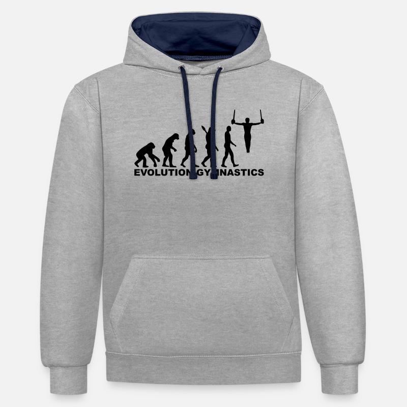 Evolution Gymnastics - Sweat à capuche contrasté - gris chiné/bleu marine