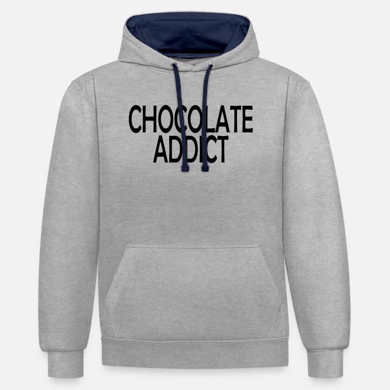 chocolat chocolat - Sweat à capuche contrasté - gris chiné/bleu marine