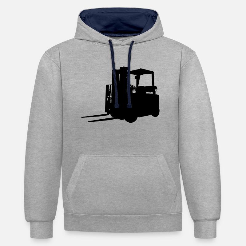 Chariots élévateurs - Sweat à capuche contrasté - gris chiné/bleu marine