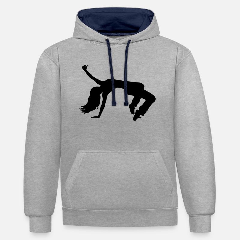 Breakdance - Sweat à capuche contrasté - gris chiné/bleu marine