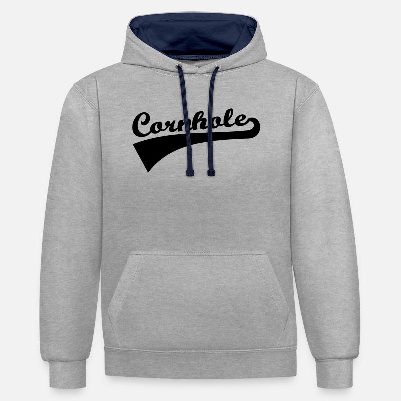 Cornhole - Sweat à capuche contrasté - gris chiné/bleu marine