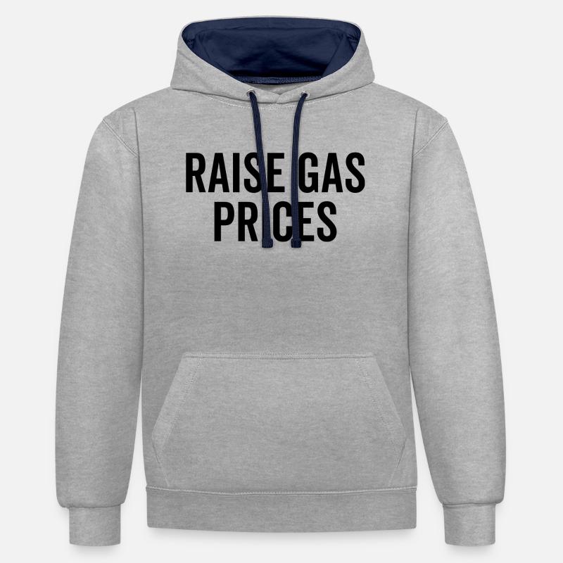 Augmenter les prix de l’essence - Sweat à capuche contrasté - gris chiné/bleu marine