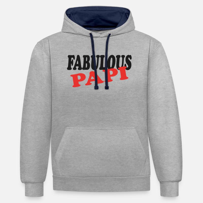 Fabulous PAPI - Contrast hoodie - heather grey/navy