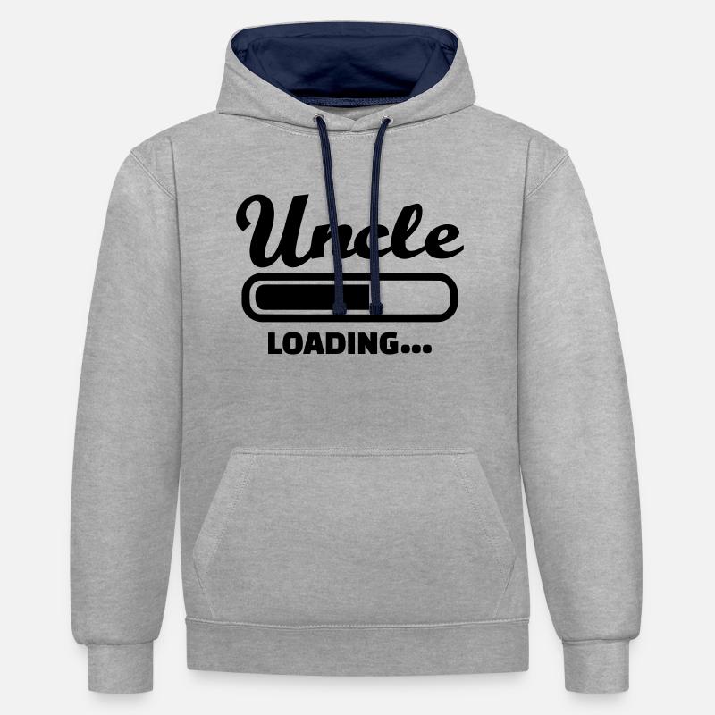 Uncle - Sweat à capuche contrasté - gris chiné/bleu marine