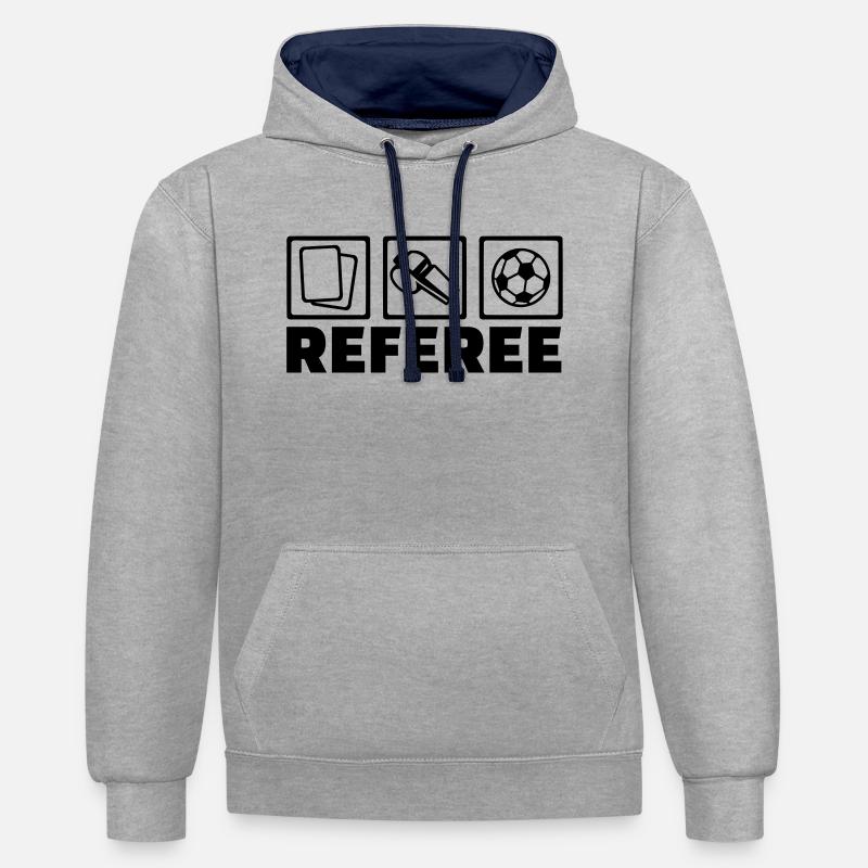 Referee - Sweat à capuche contrasté - gris chiné/bleu marine