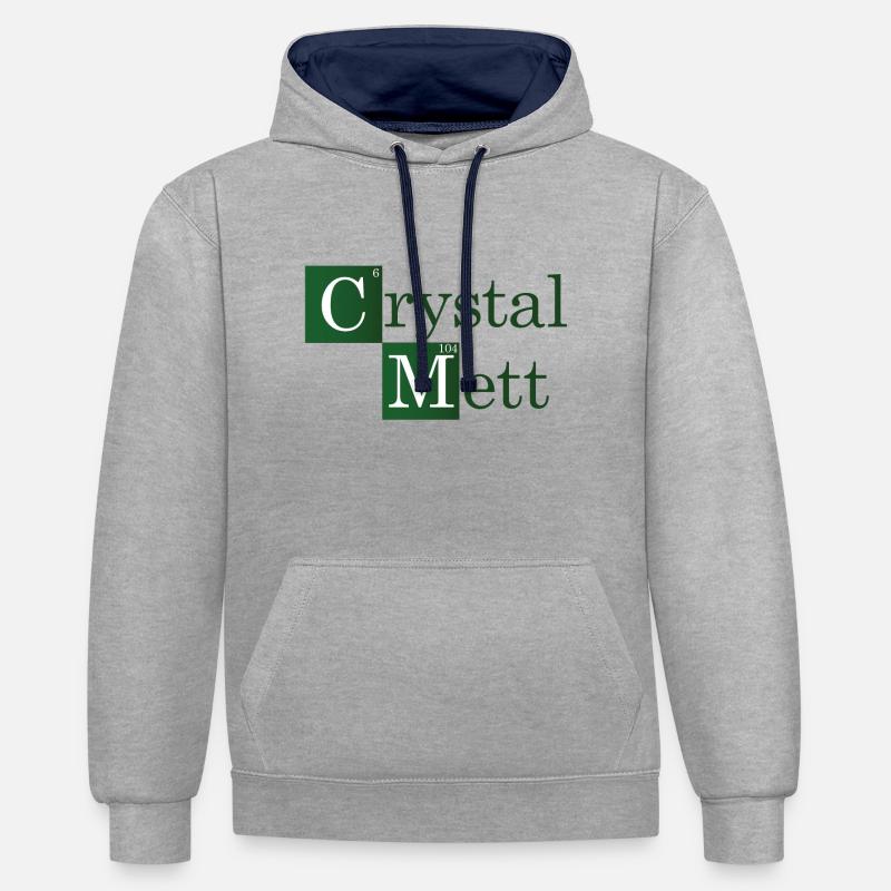 Crystal Mett oder so - Kontrast-Hoodie - Grau meliert/Navy