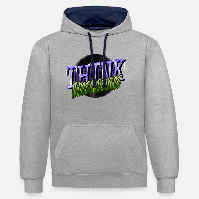 admin computer programming - Contrast hoodie - heather grey/navy