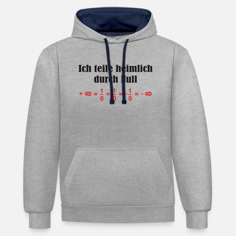 durch Null - Kontrast-Hoodie - Grau meliert/Navy